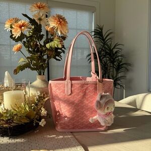 Pink Small Tote Bag with Charm
